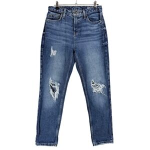 KOAJ Boyfriend Fit High Rise Distressed Jeans Medium Wash Blue Size 6/28